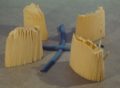 blue cross arrangement, 1969, foam, canvas, sand, 15_ x 40_ x 40_, image 2, Source, Jo Usb_tif